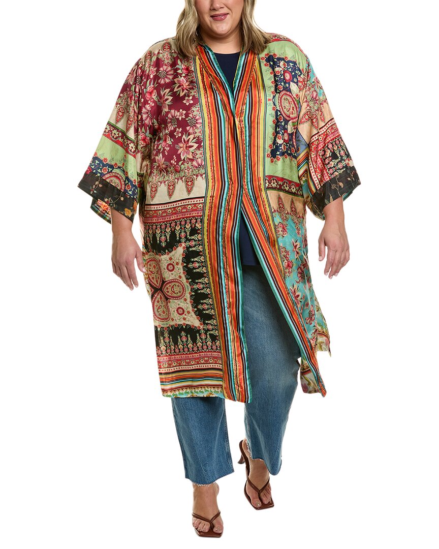 Shop Johnny Was Plus Journey Reversible Silk Kimono In Blue