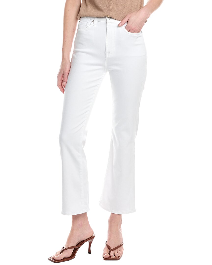 7 For All Mankind High-waist Luxe White Slim Kick Jean In White