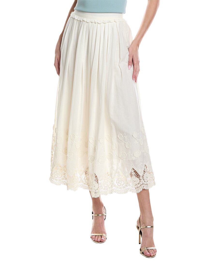 Shop Allison Violet Midi Skirt In White