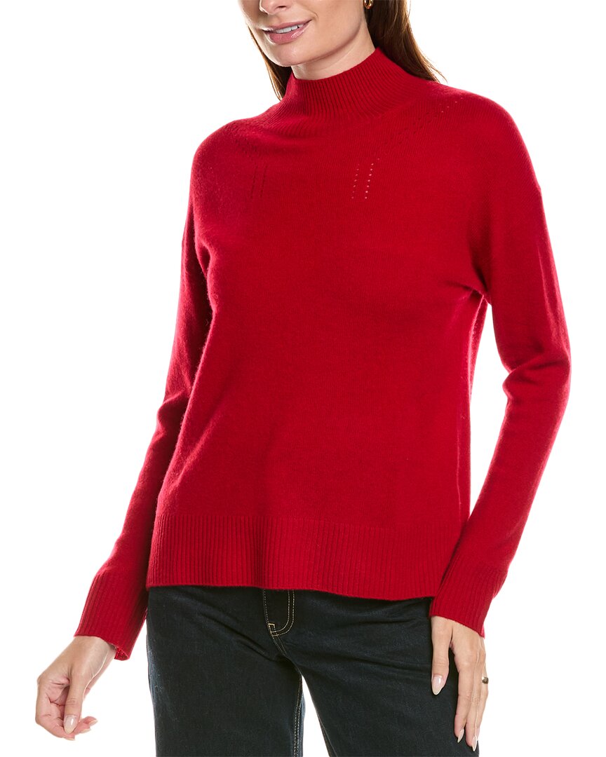 Kier + J Kier+j Turtleneck Wool & Cashmere-blend Sweater In Red