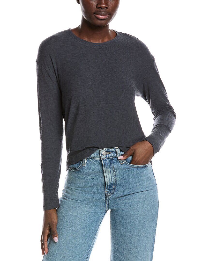 James Perse French Terry Relaxed Sweatshirt In Blue