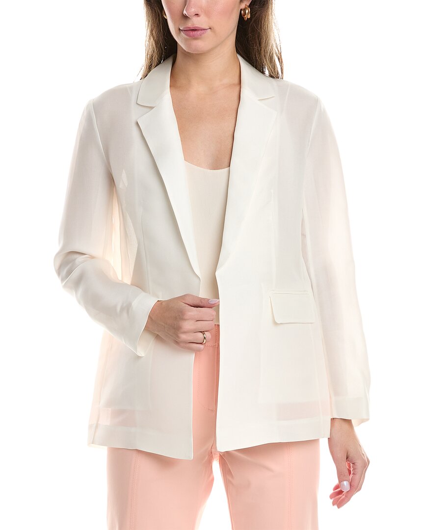 Lafayette 148 New York Silk Blazer In White