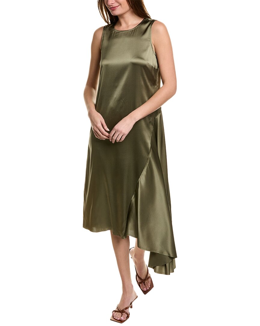 Shop Go By Go Silk Go> By Gosilk Simply Elegant Silk Midi Dress In Green