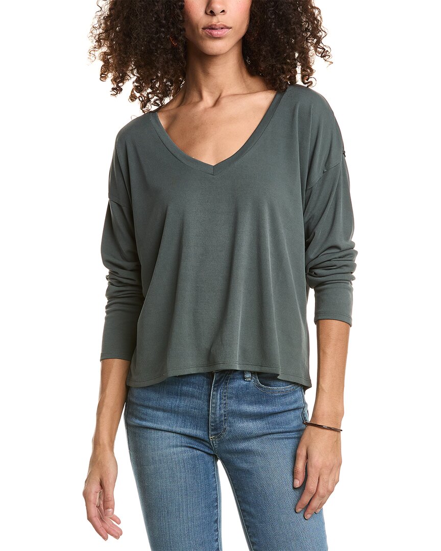 Shop Saltwater Luxe V-neck T-shirt In Grey