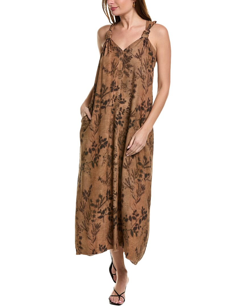 Shop Go By Go Silk Go> By Gosilk Tied Up In Knots Midi Dress In Brown