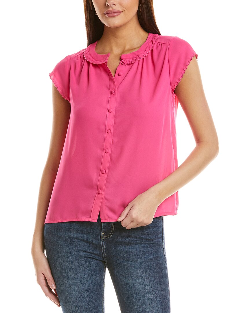 Cece Scallop Trim Blouse