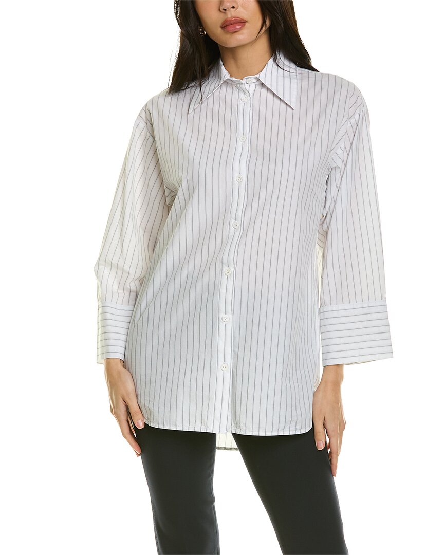 Shop Peserico Stripe Shirt In White