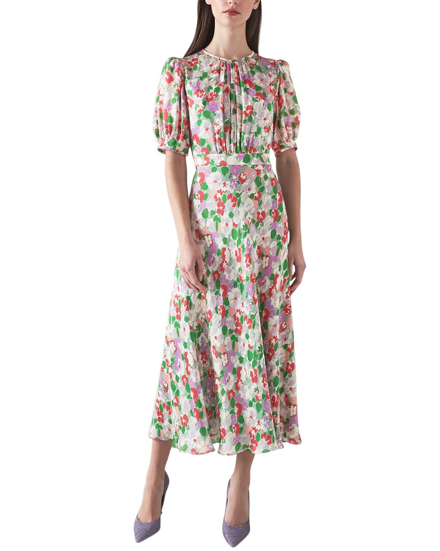 Lk Bennett Jemima Silk Dress In White