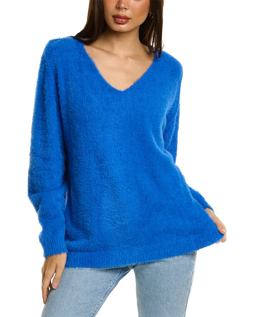 Vintage Havana Fuzzy Tunic Sweater In Blue