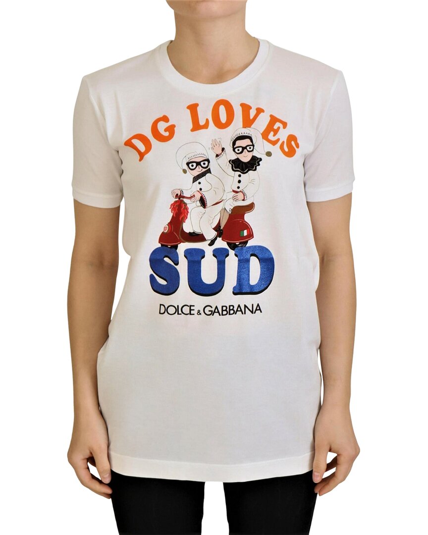 Shop Dolce & Gabbana White Cotton Dg Loves Sud Women's