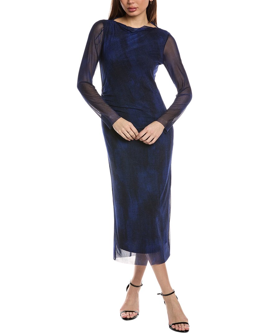 Vince Camuto Ruched Maxi Dress In Navy