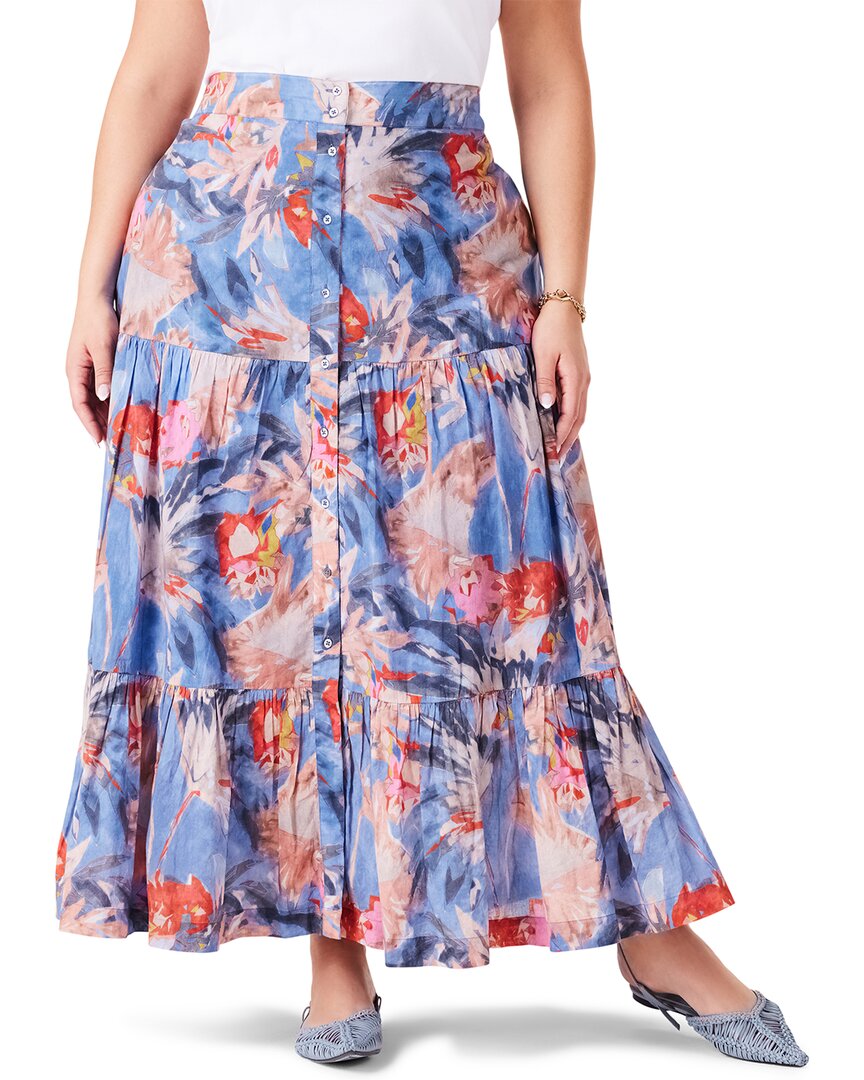 Nic + Zoe Dreamscape Crinkle Tiered Maxi Skirt