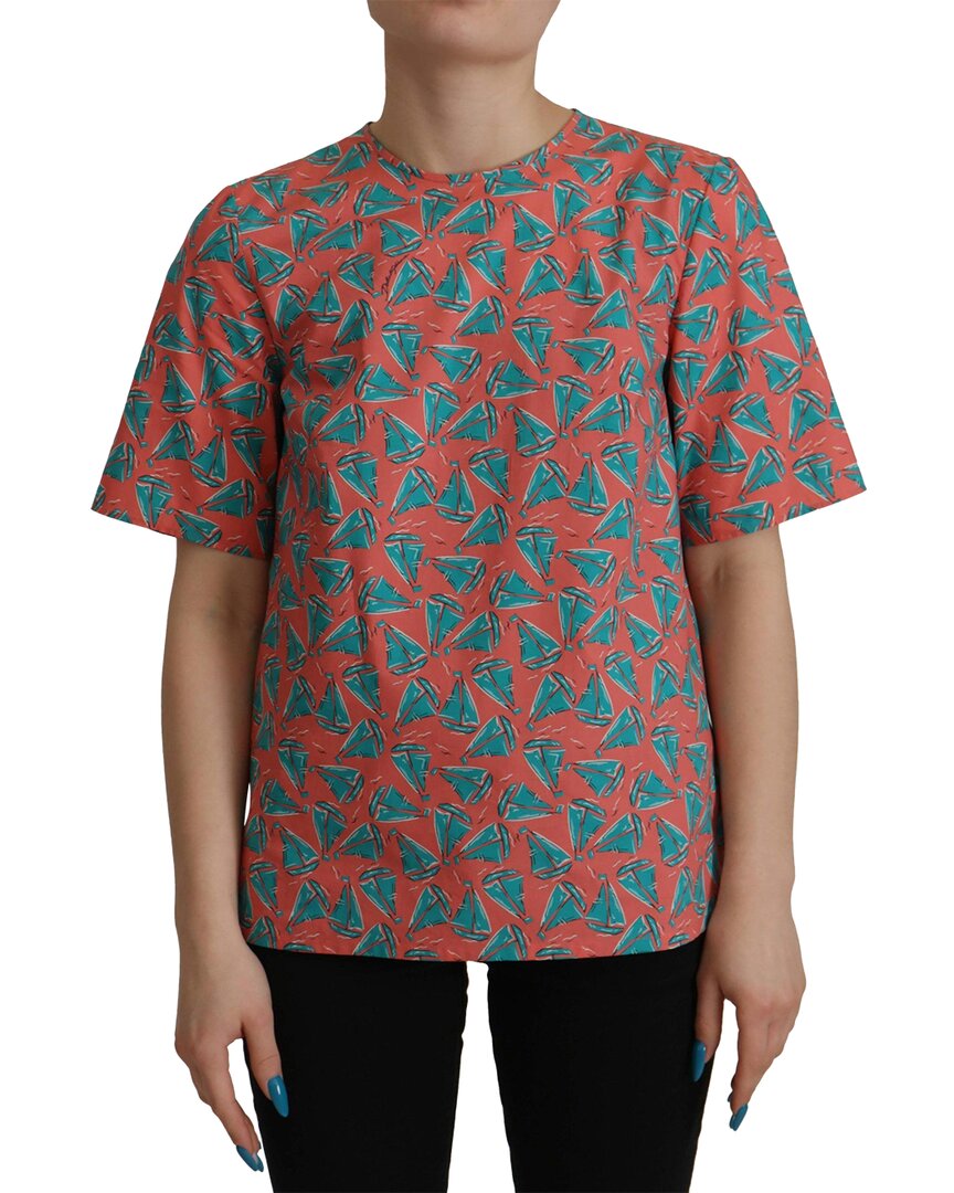Dolce & Gabbana Pink Sail Boat Print Cotton T-shirt