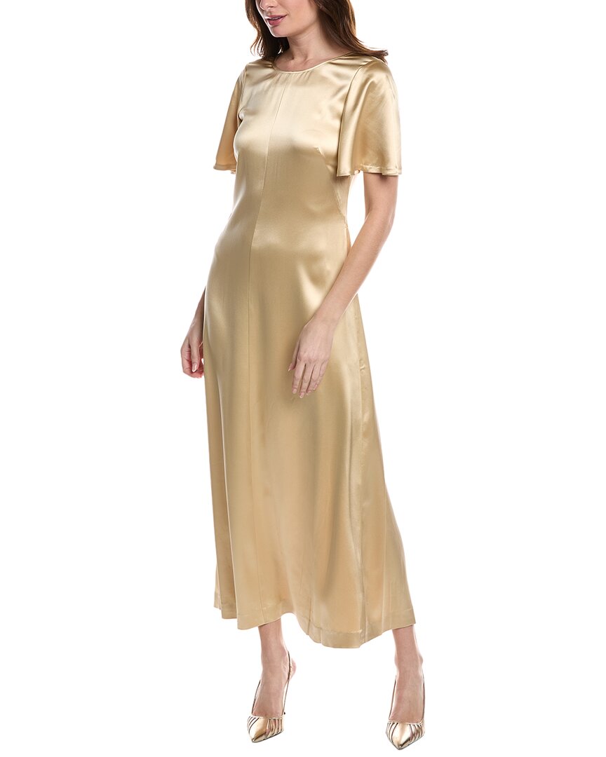 REBECCA TAYLOR REBECCA TAYLOR DOUBLE FACE CHARMEUSE SILK MAXI DRESS