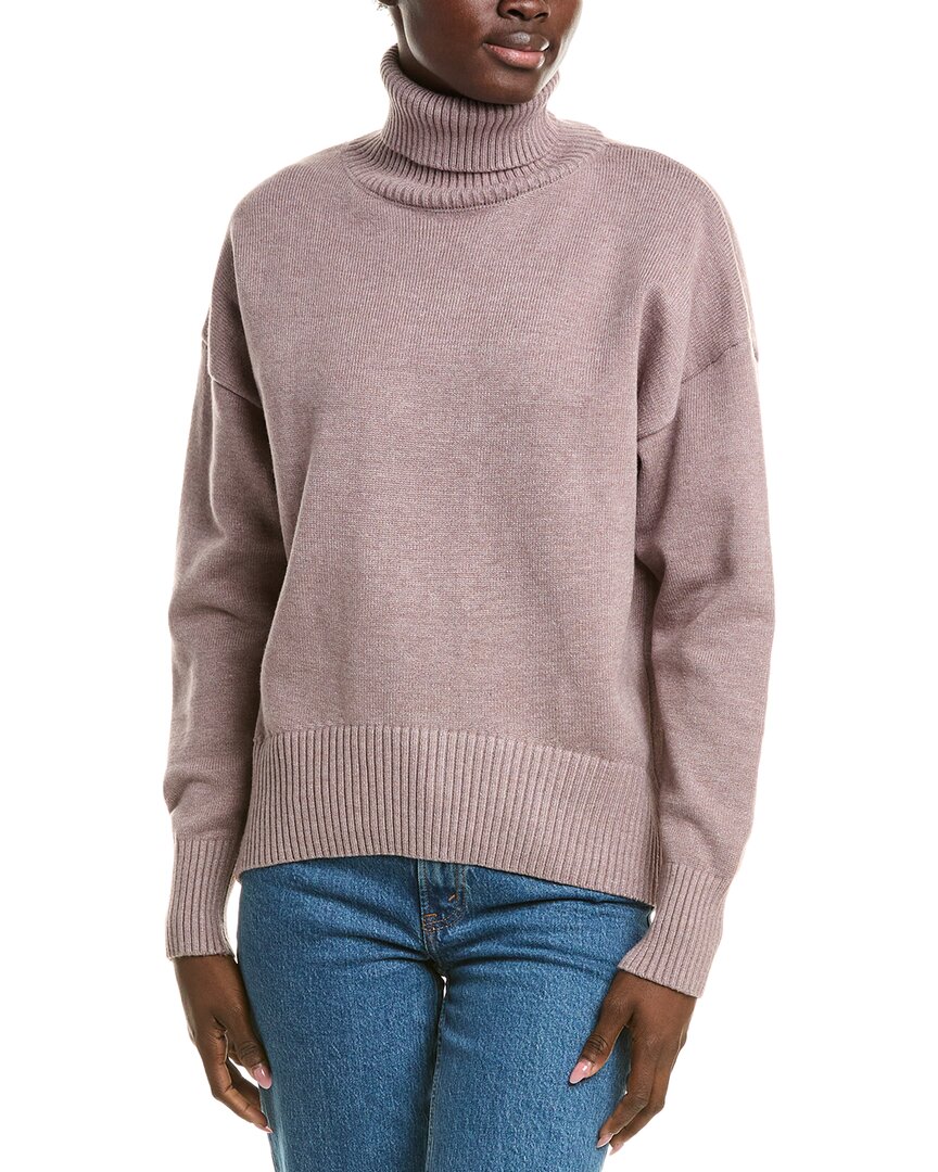 Shop Femme Society Turtleneck Sweater In Grey