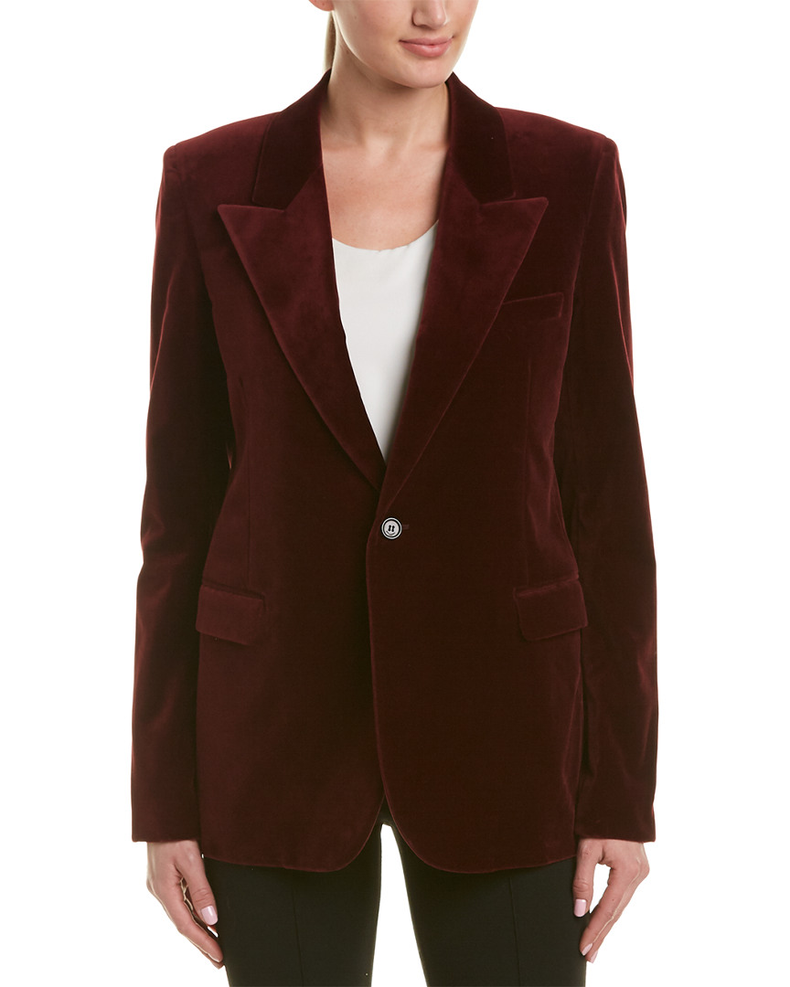 Saint Laurent Velvet Silk Jacket Women's Red 38 757284762963 | eBay