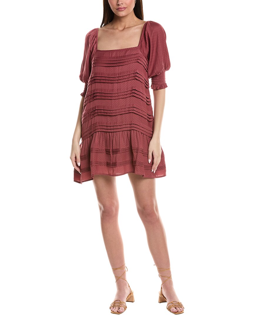Shop Saltwater Luxe Jacquard Dot Mini Dress In Red