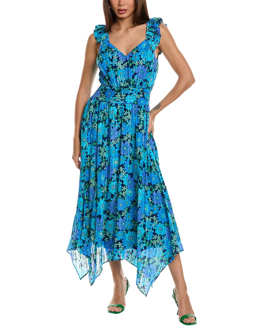 Shop Ramy Brook Greta Midi Dress In Blue