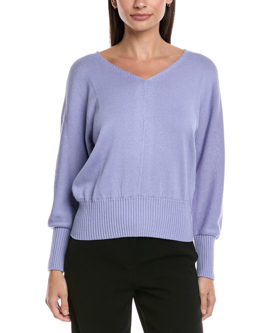 Lafayette 148 New York Dolman Sleeve Silk-blend Sweater In Purple