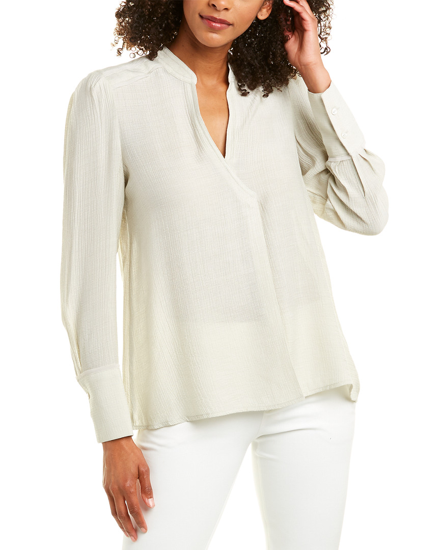 Image of BROCHU WALKER Lena Silk-Trim Blouse