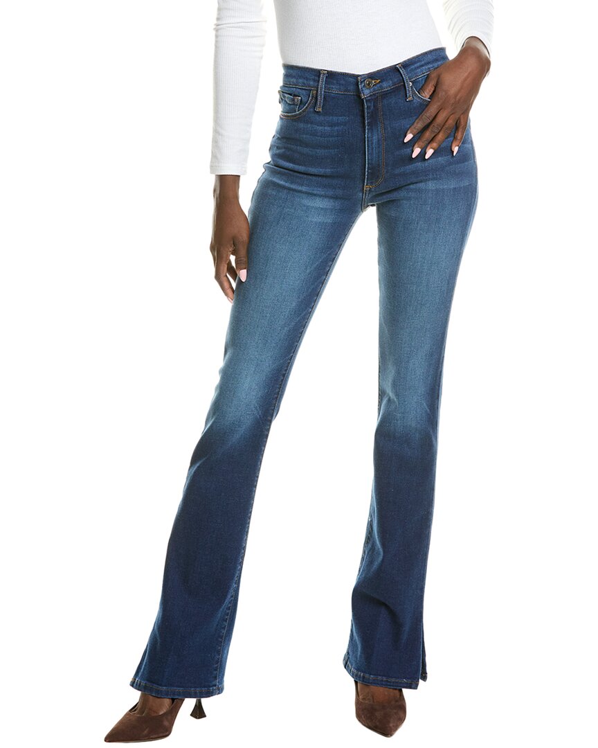 Shop Black Orchid Talissa High-waist Slice Heel Make It Rain Jean In Blue