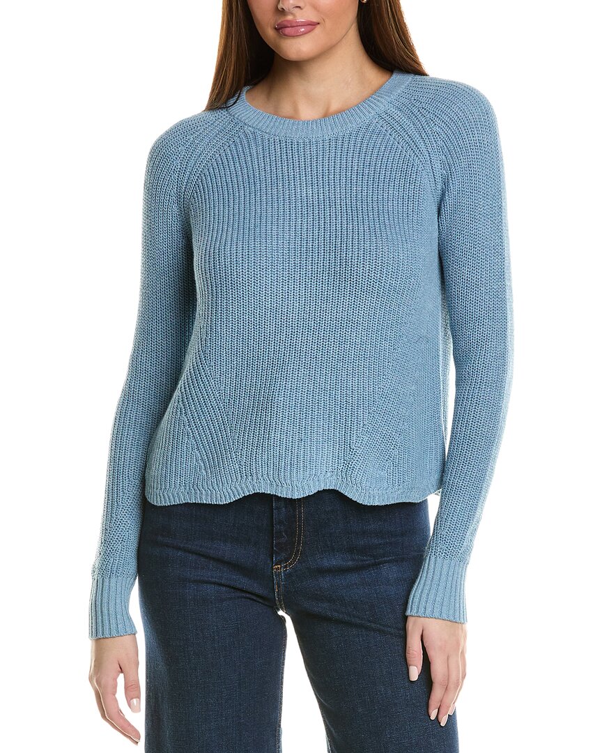 Autumn Cashmere Scalloped Sweater In Grey