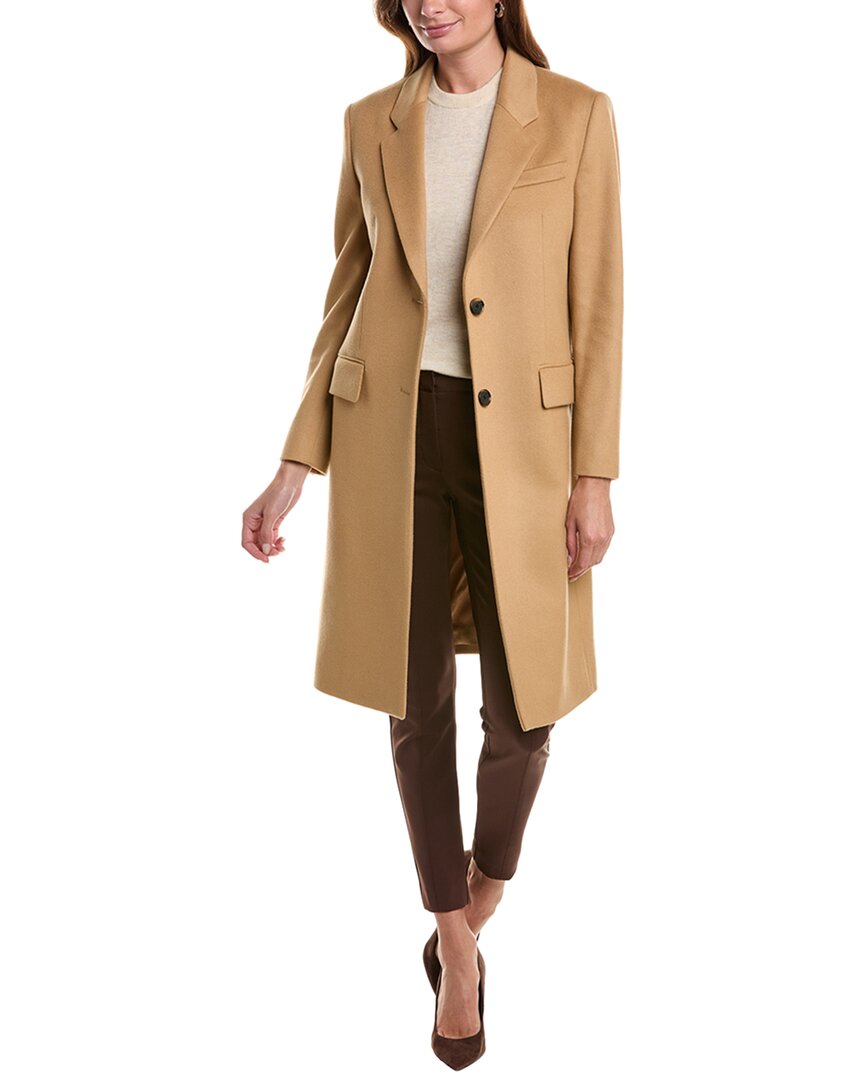 Hugo Boss Boss Catara Virgin Wool & Cashmere Coat In Beige