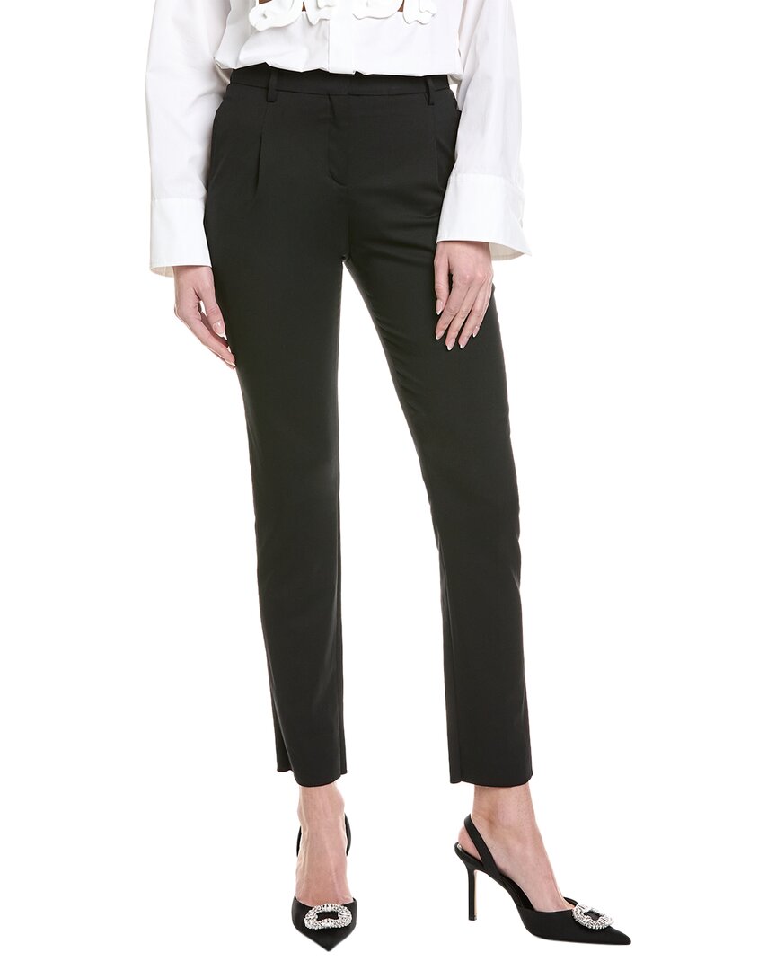 Valentino Silk-lined Wool-blend Pant In Black