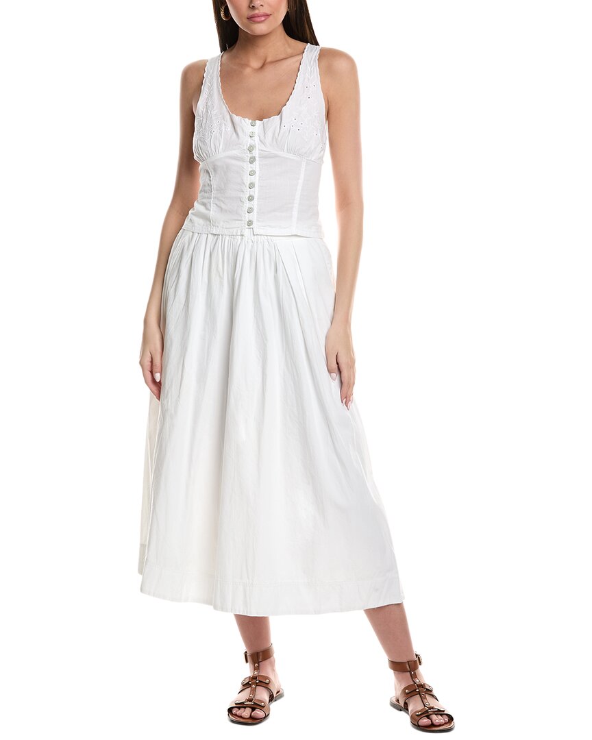 Free People 2pc Into You Eyelet Top & Pant Set In White