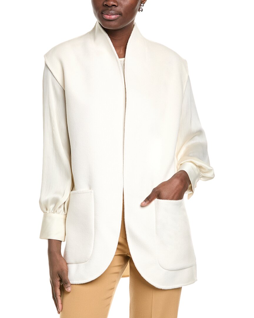 Michael Kors Collection Melton Wool-blend Vest In White