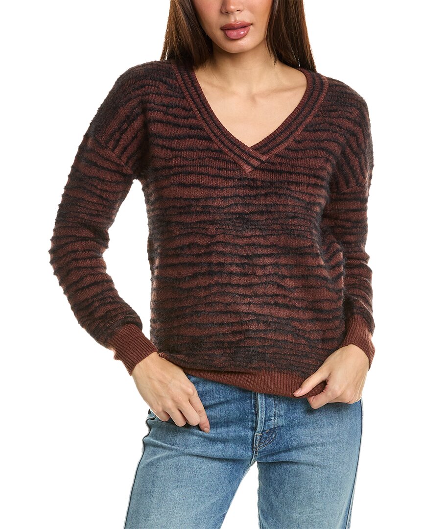 Shop Lovestitch Fuzzy Sweater In Brown