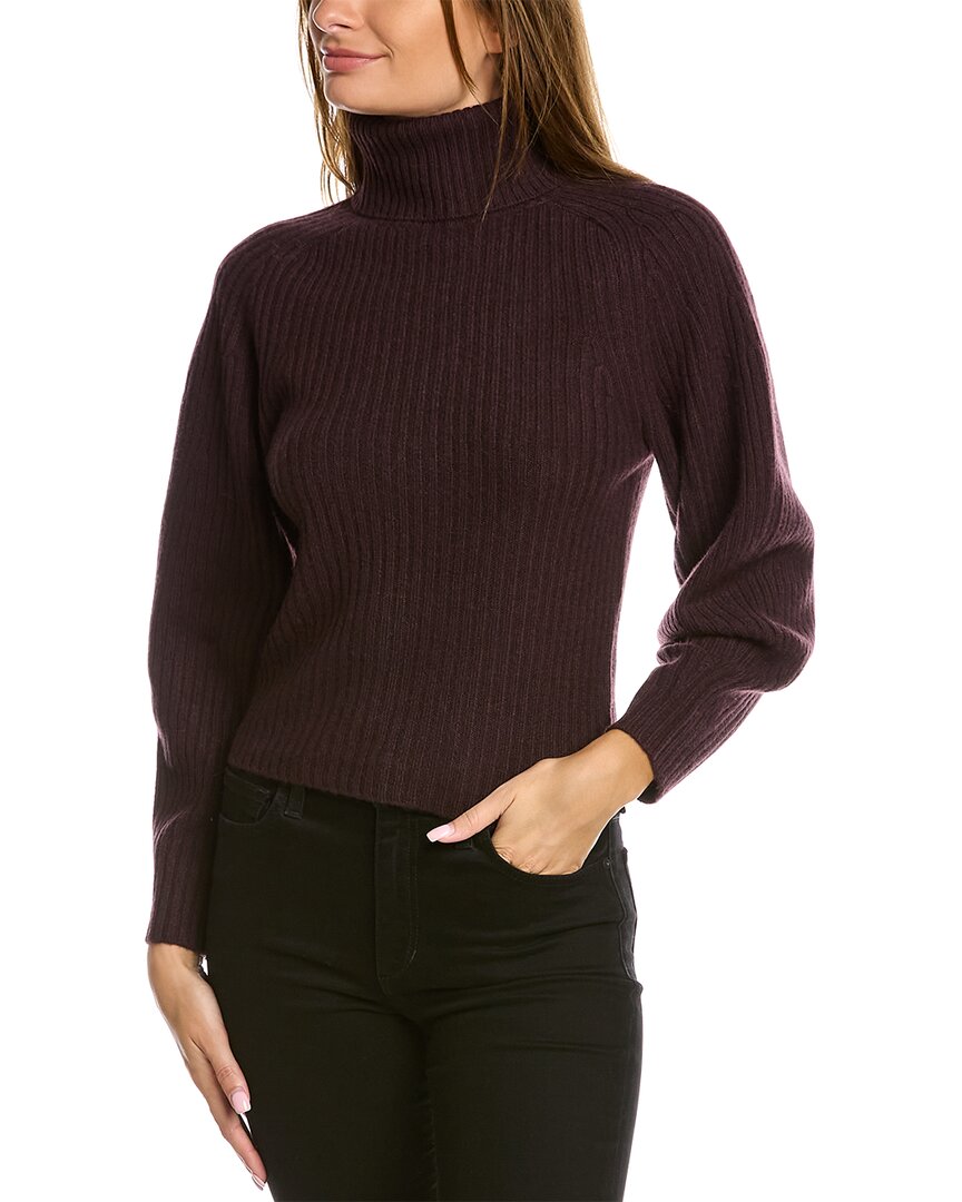 Shop Vince Open Back Turtleneck Cashmere Sweater In Purple