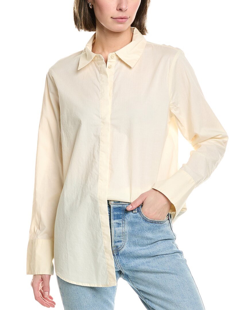 7 For All Mankind Classic Button Front Shirt In White