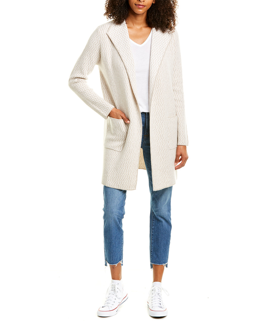 Image of Forte Cashmere Reversible Jacquard Cashmere Cardigan