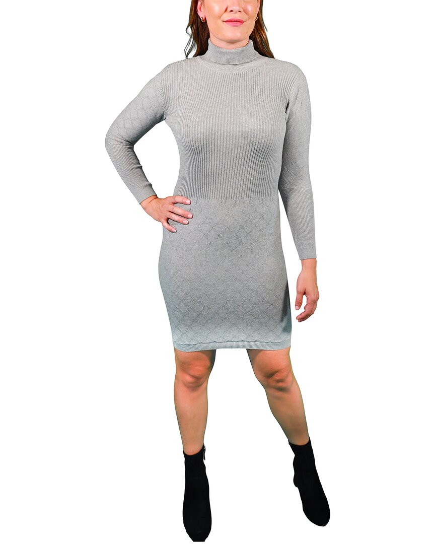 Shop Area Stars Cable Knit Turtleneck Sweaterdress In Grey