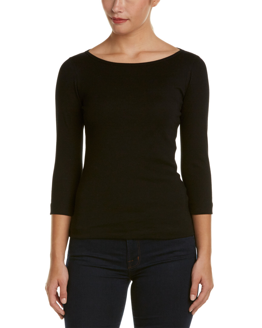 Image of Three Dots Boat Neck T-Shirt