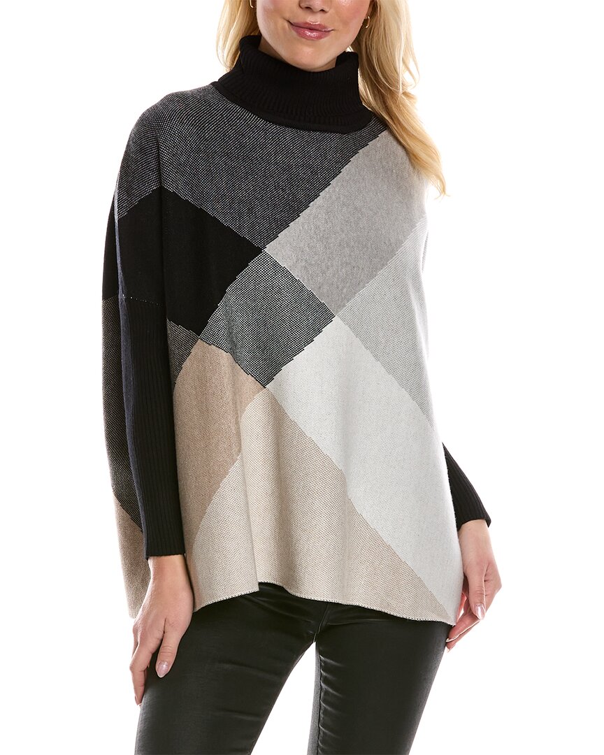 Joseph A Oversize Colorblock Turtleneck Sweater