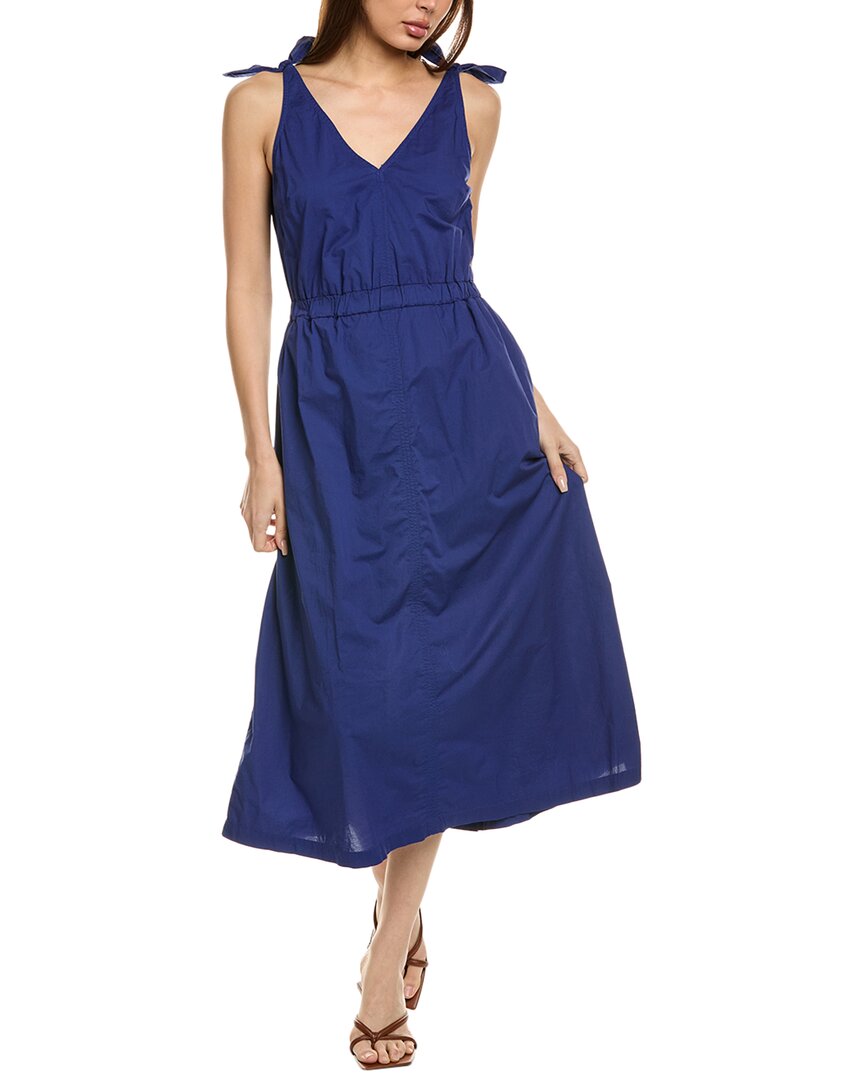 Shop Nation Ltd Marcela Tie-strap Midi Dress In Blue