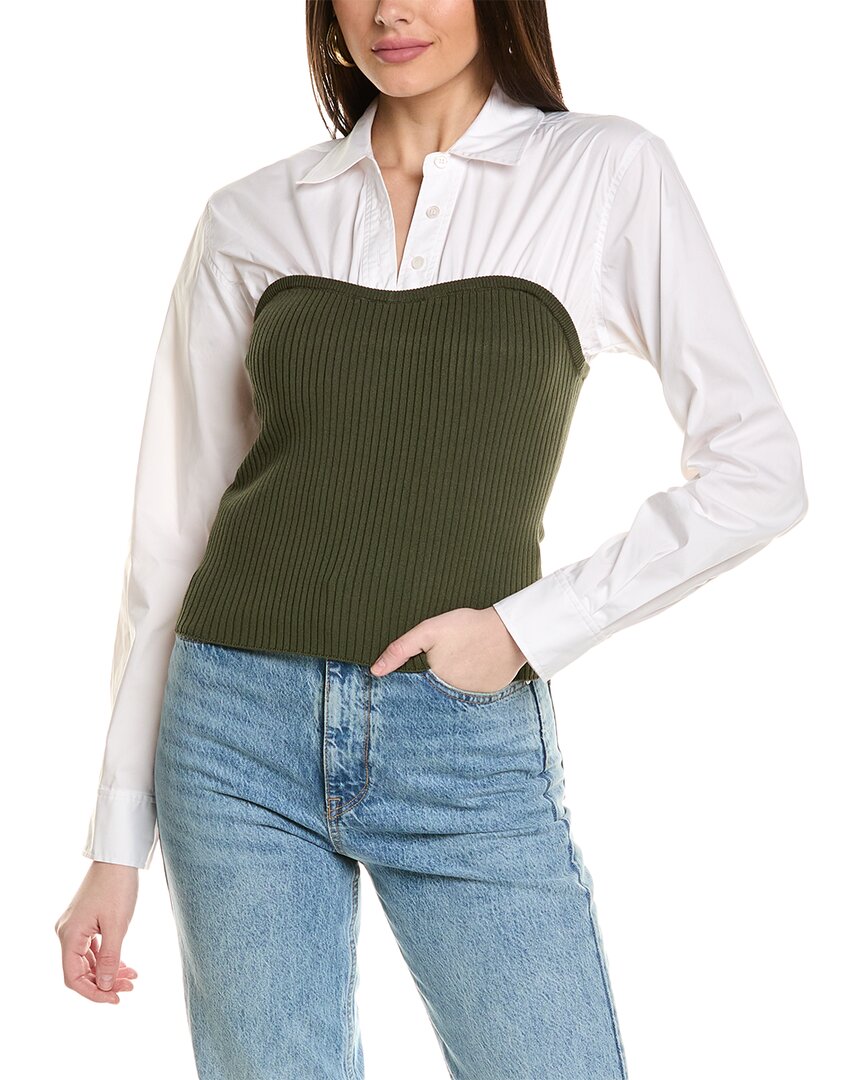 Tanya Taylor Anya Long-sleeve Combo Knit Top