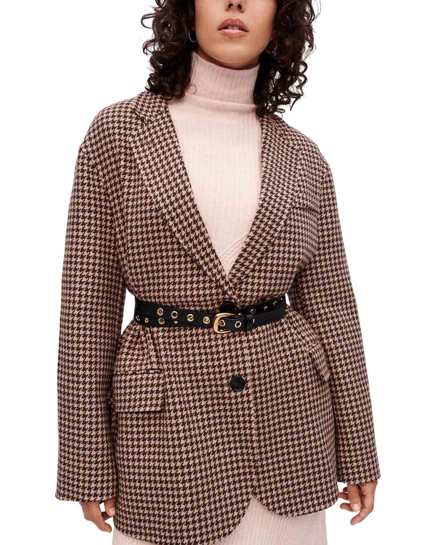Maje Galarom Wool-blend Coat In Red