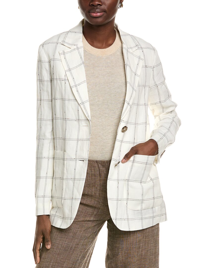 Shop Peserico Blazer In White