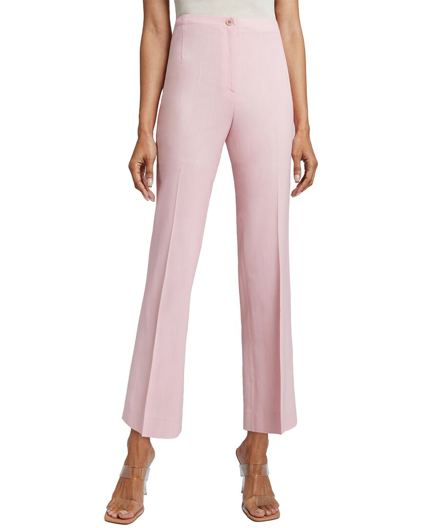 Santorelli Roma Straight Ankle Length Pant In Pink