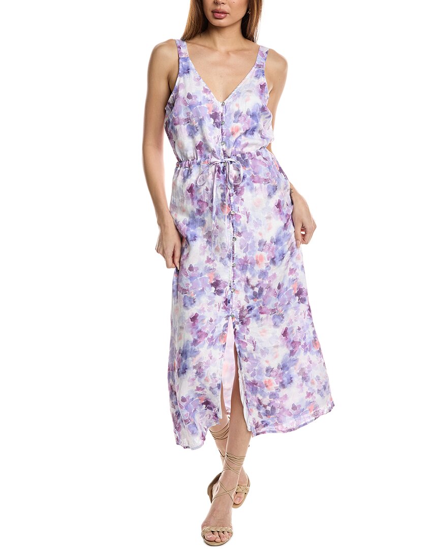 Bella Dahl Button Front Cami Dress In Iris Floral Print In Purple