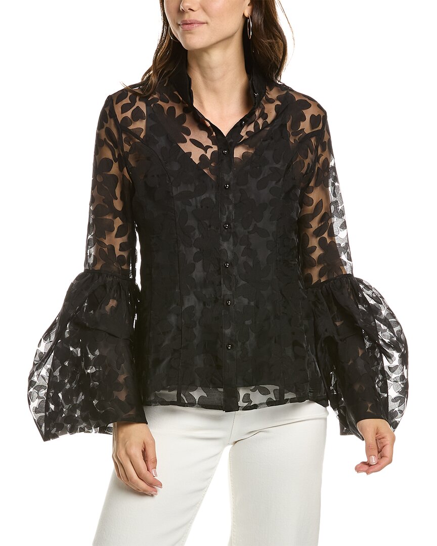 Gracia Ribbon Mesh Blouse In Black