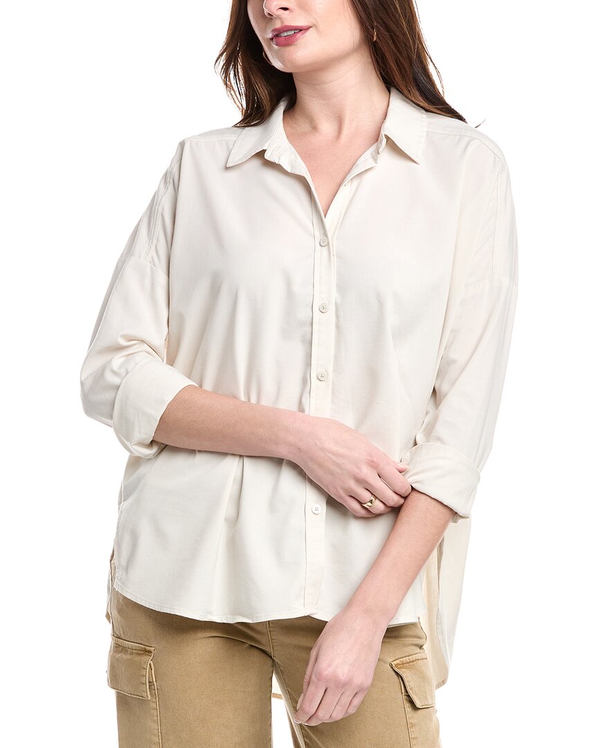 Splendid Cj Poplin Linen-blend Top In Brown
