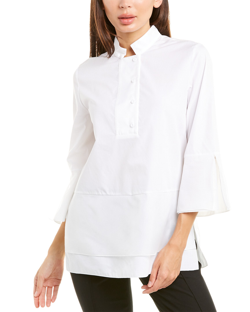 Image of Piazza Sempione Organza Silk-Trim Top