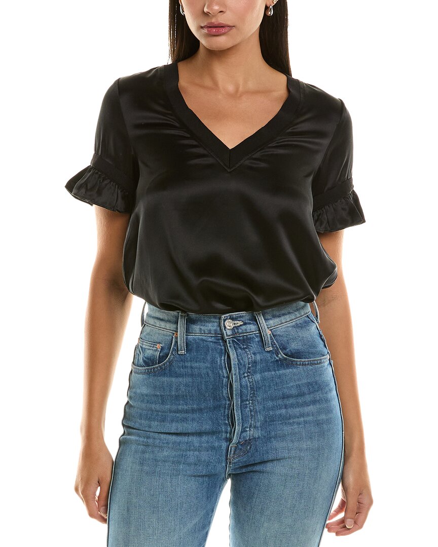 Cinq À Sept Linnea Silk Top In Black