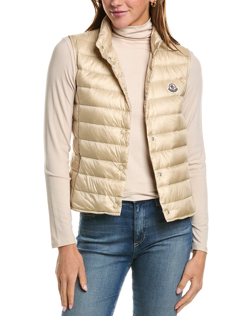 Moncler Liane Quilted Shell Gilet In Beige
