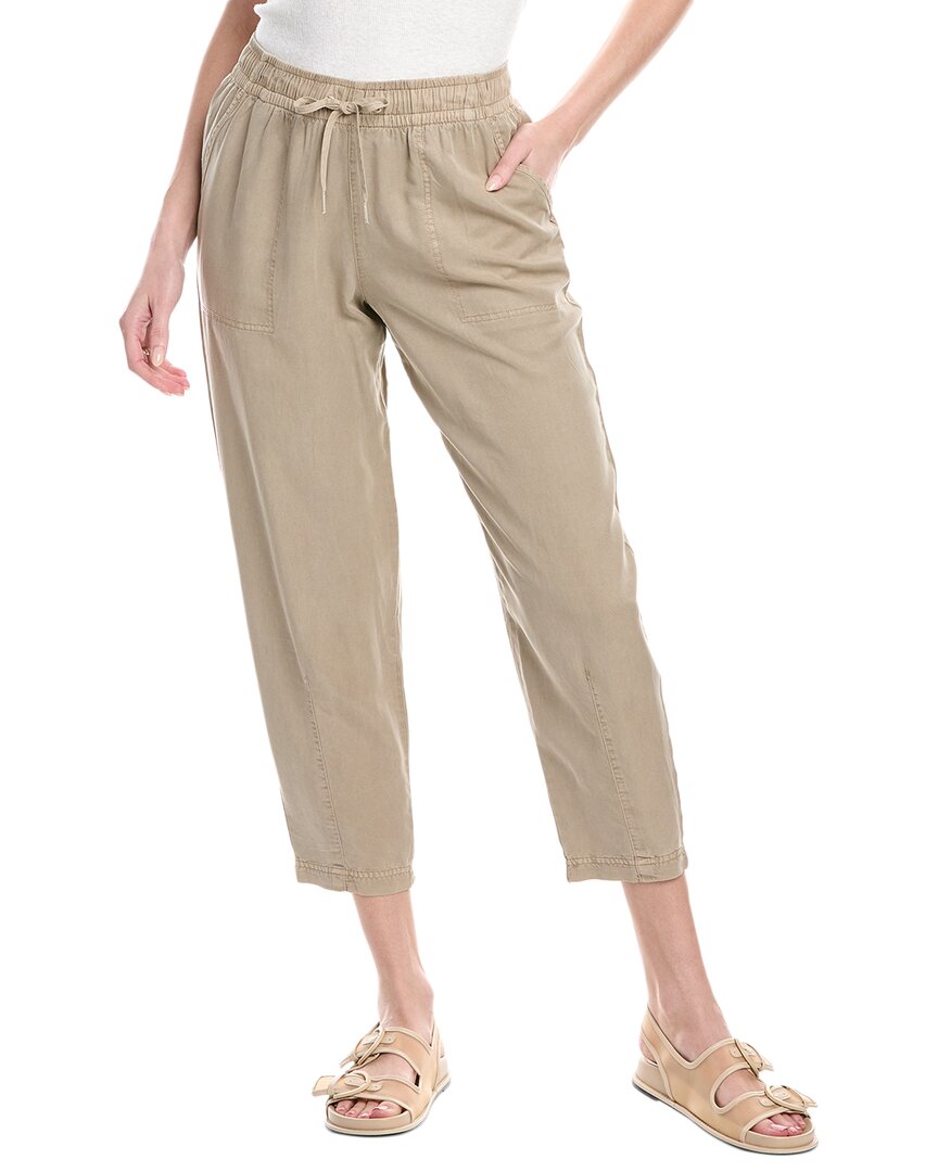 Splendid Angie Straight Leg Linen Blend Drawstring Pants In Tan
