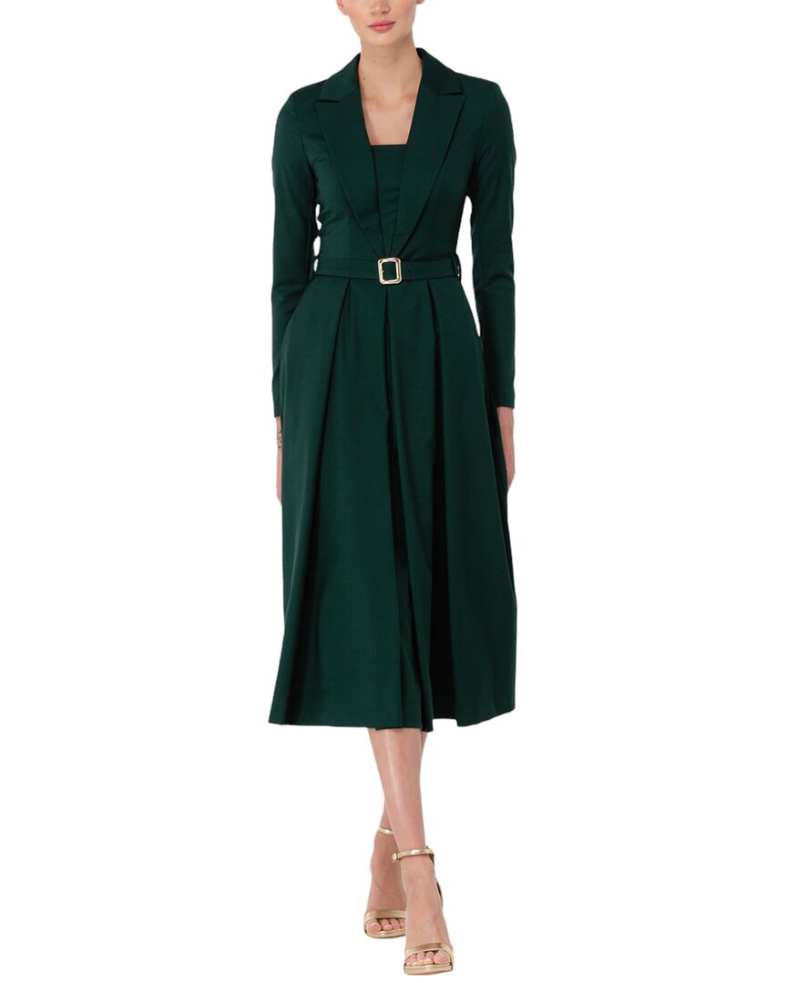 Bgl Wool-blend Midi Dress In Green